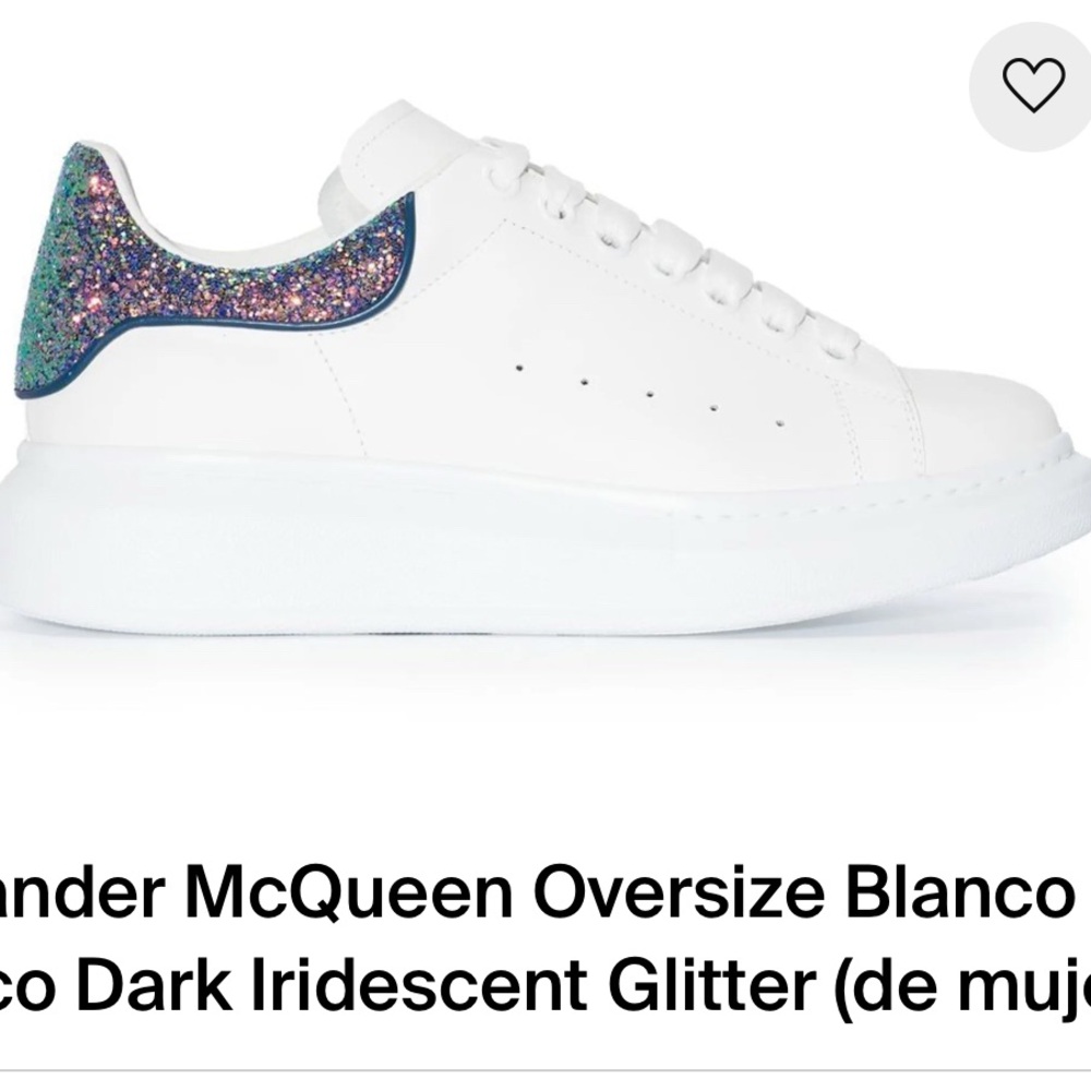 Alexander McQueen White Sneakers with Iridescent Glitter